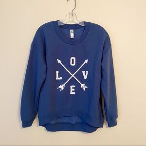 Green Tea Love and Arrows Blue Sweatshirt - S